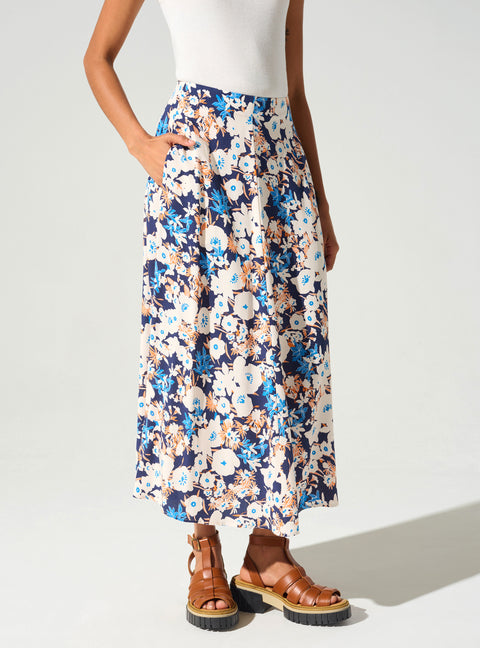 High waisted printed skirt