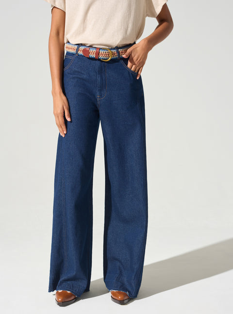 High waisted wide leg jeans