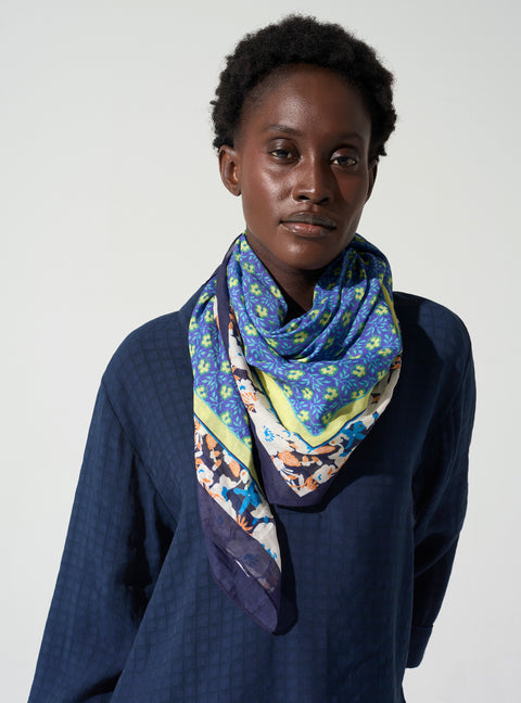 Scarf - Blue printed