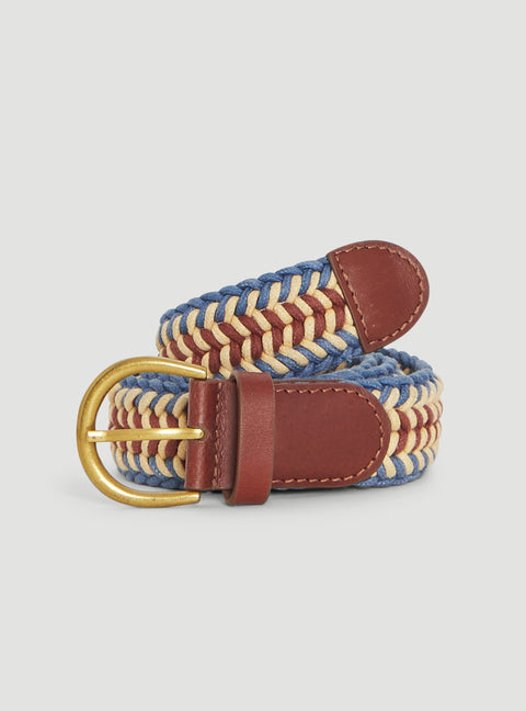 Braided belt - Buffalo leather and cord