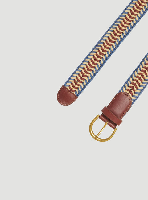 Braided belt - Buffalo leather and cord