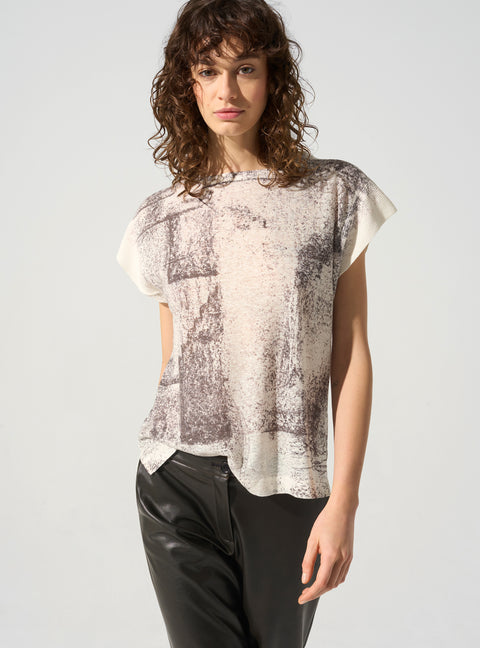 Pleated short sleeve t-shirt